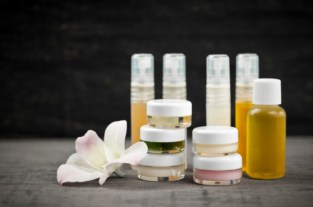Selection of herbal skin care formulas